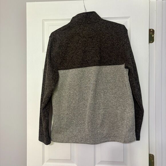 Izod Sweatshirt Men's Large Gray Quarter Zip Pullover Sweater Casualwear - Picture 2 of 5